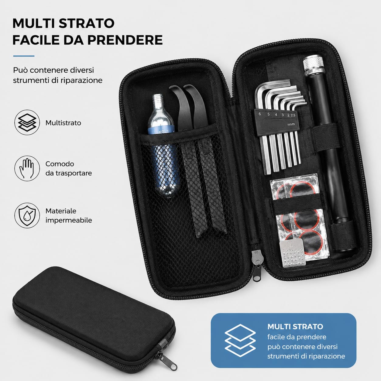 VGEBY Trousse à Outils de réparation, Sac de Maintenance pour vélo, boîte de Rangement d'outils étanches pour Bouteille Multifonctions de Petite Taille