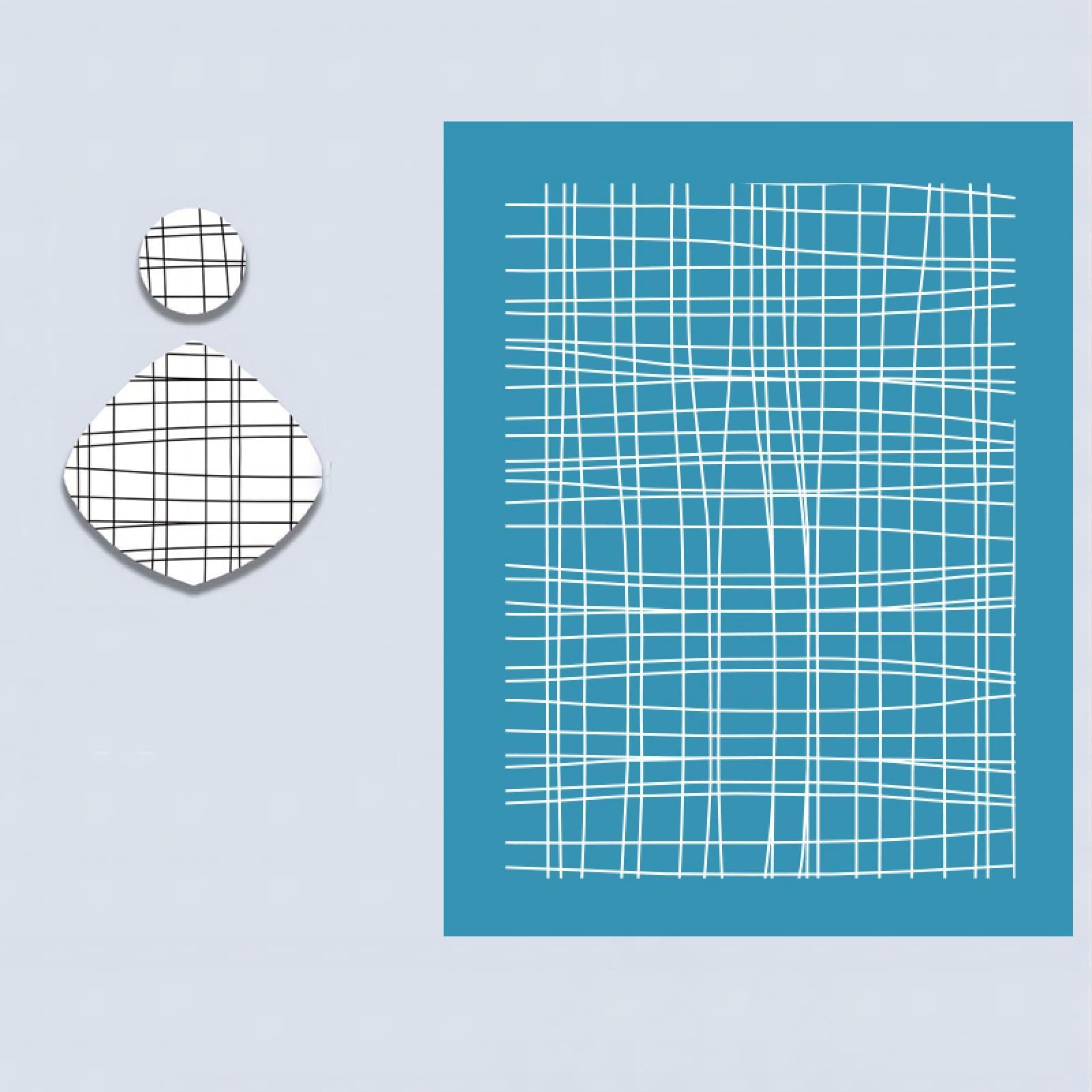 MANGOUSONG Screen Printing Kit,10.3x13.9cm Line Silk Screen Stencils for Polymer Clay Reusable Silkscreen Print Kit Mesh Transfer Crafts Printing Jewelry Décor