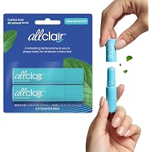 Allclair Nausea Relief Inhaler for Motion & Morning Sickness &ndash; Fast-Acting, Non-Drowsy, Natural Alternative to Pills & Patches, Travel Essential (2 Inhalers)