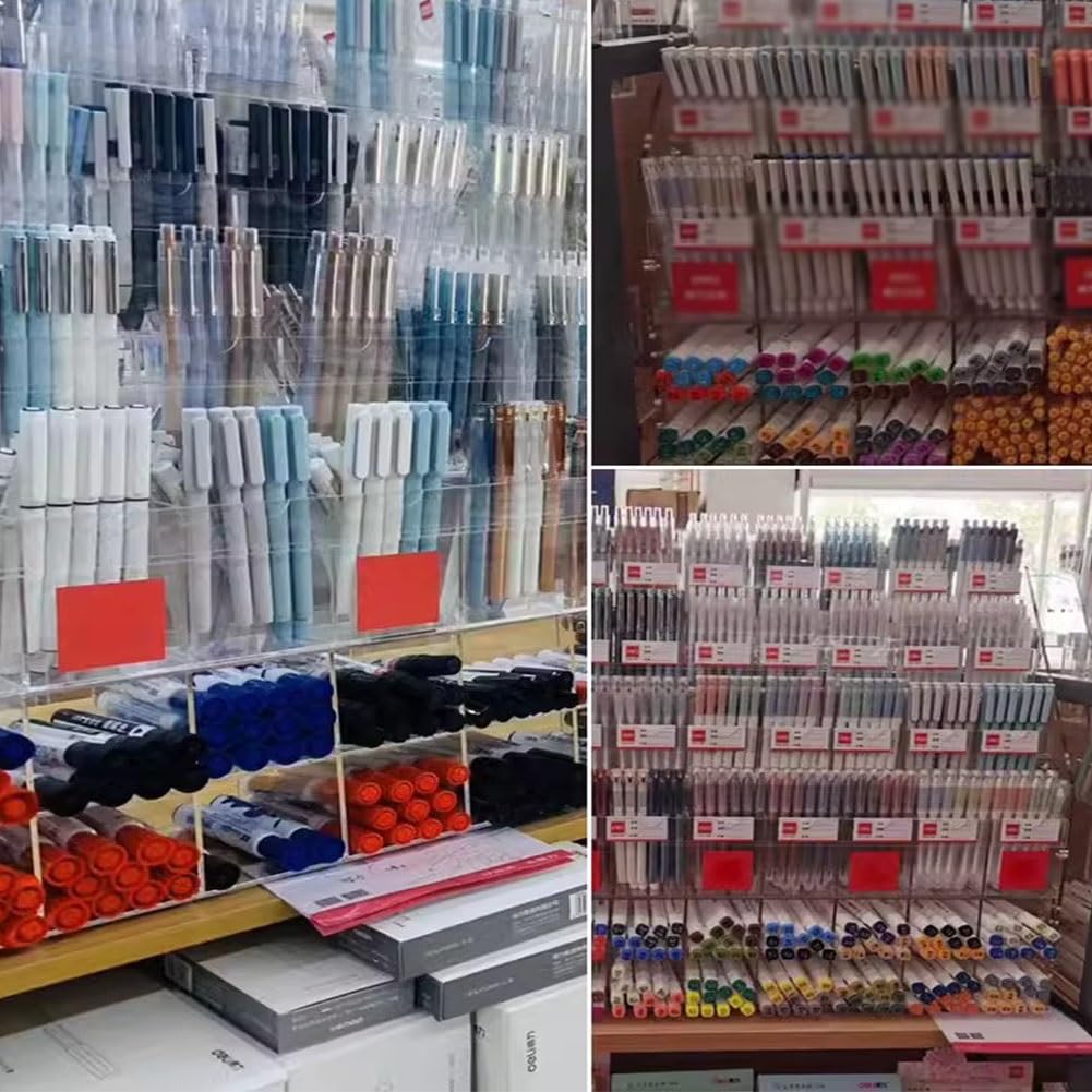 Trasparente Portapenne Acrilico per Esposizione, Libreria Grande Capacità Banco Di Mostra Della Penna, Deposito Di Cancelleria Custodia per Pennelli, Gradini Multilivello, Facile Da Montare ( Colore :