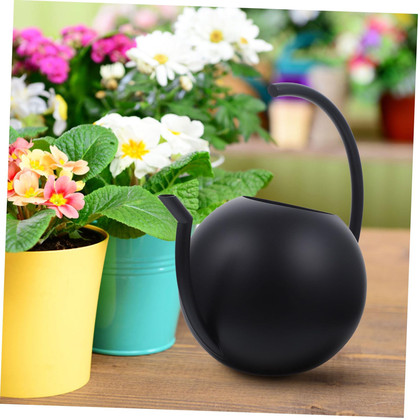 Regadera de Jardín de Acero Inoxidable Negra 1l, Largo