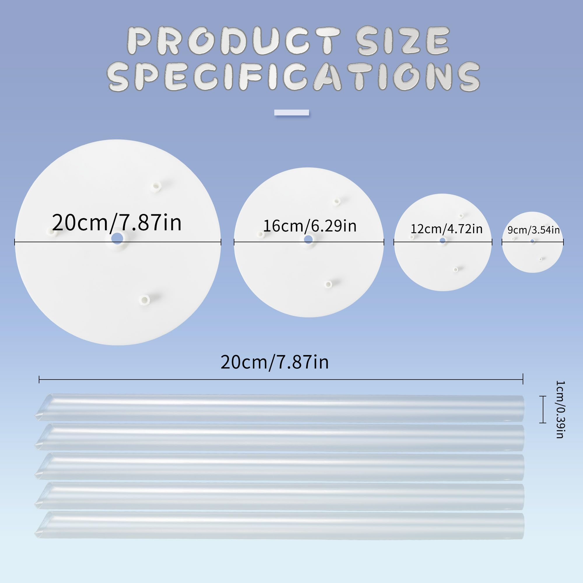 Cake Dowels for Tiered Cakes 14 Support Rods with 4 Separator Plates - Image 2