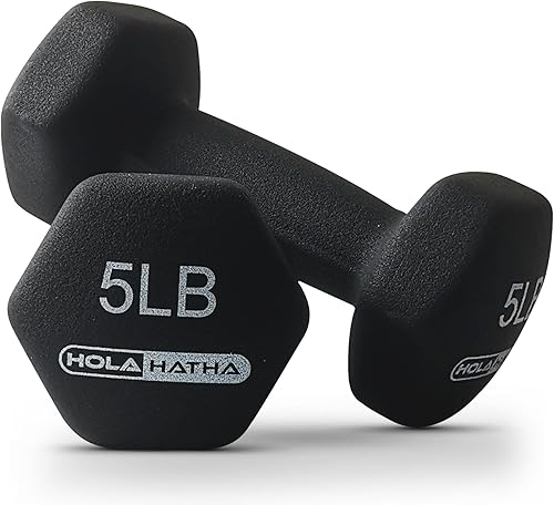 Miniatura 8 de HolaHatha Juego de mancuernas de neopreno con estante de almacenamiento, ideal para ejercicios de gimnasio en casa para ganar tono y definición