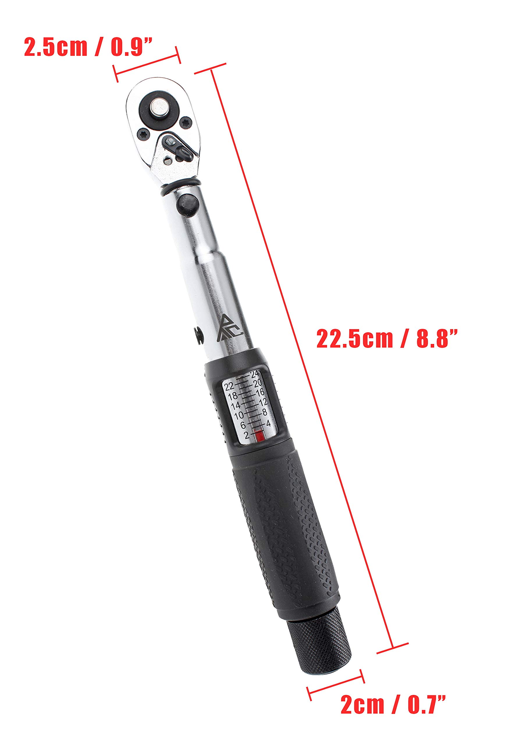 Amazon.co.jp: 2-24Nm 差込角 6.35mm（1/4インチ)自転車修理工具