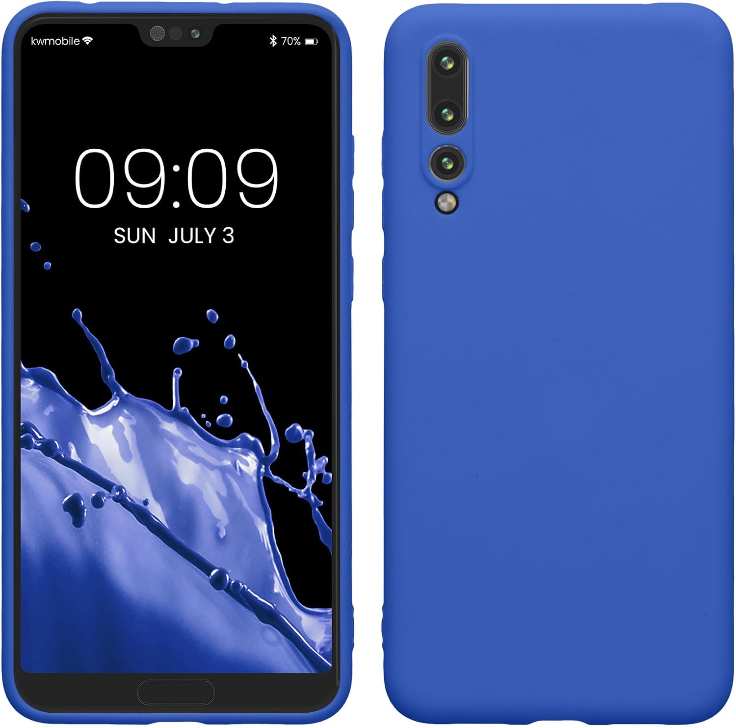 kwmobile Case Compatible with Huawei P20 Pro Case - Soft Slim Protective TPU Silicone Cover - Baltic Blue