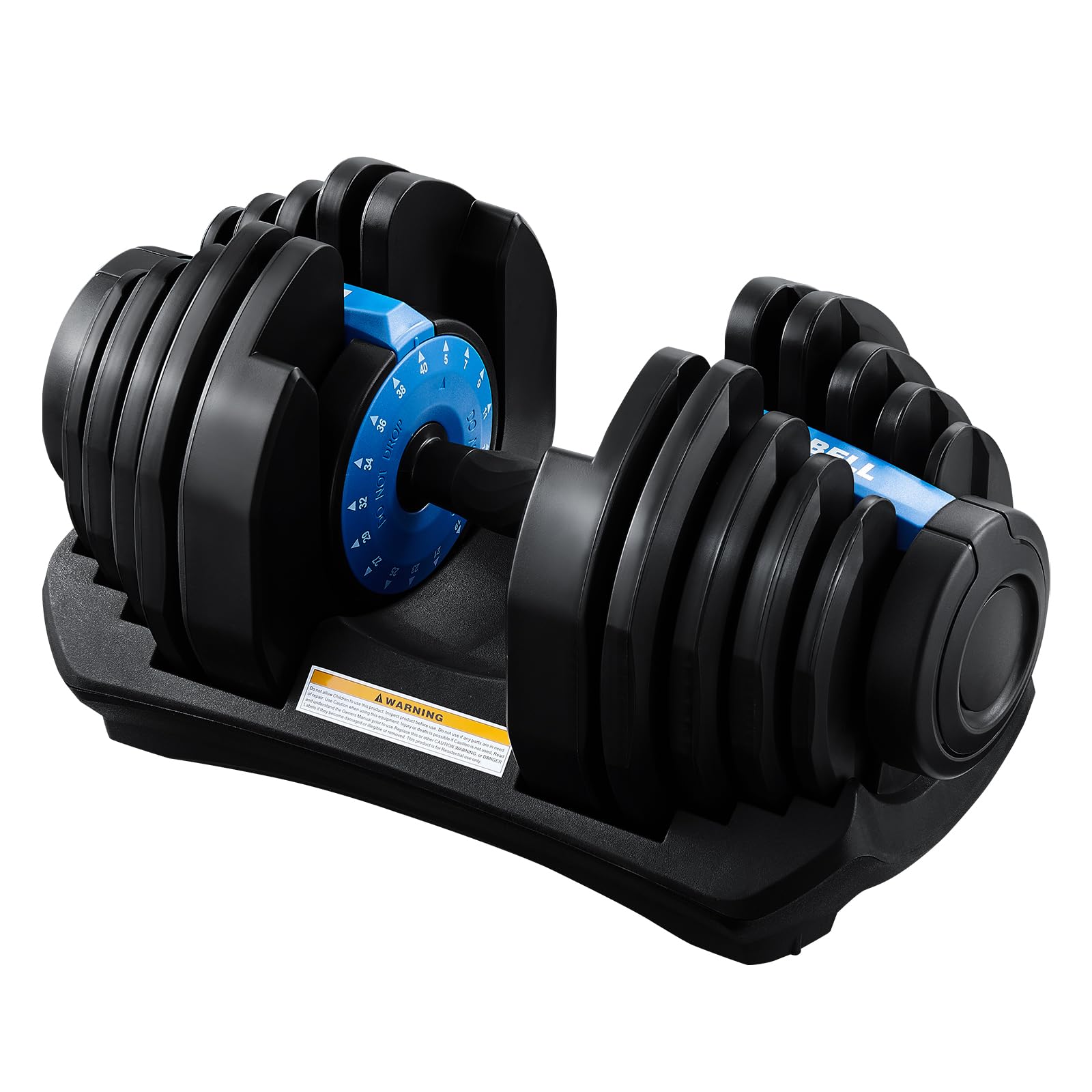 BSTSEL Adjustable Dumbbells Set Singel 40kg, Pair 80kg, Muscle Building, Strength Training, Adjustable Weights for Home Gym, Space Saving, Safety Locking Mechanism (Blue, Single-40kg, B)