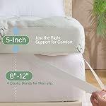 WhatsBedding 5 Inch Memory Foam Mattress Topper Twin Size for Back Pain Relief, with Cooling Breathable Bamboo Viscose Air Layer, Soft Pillow Top Mattress Topper, 75x39x5in
