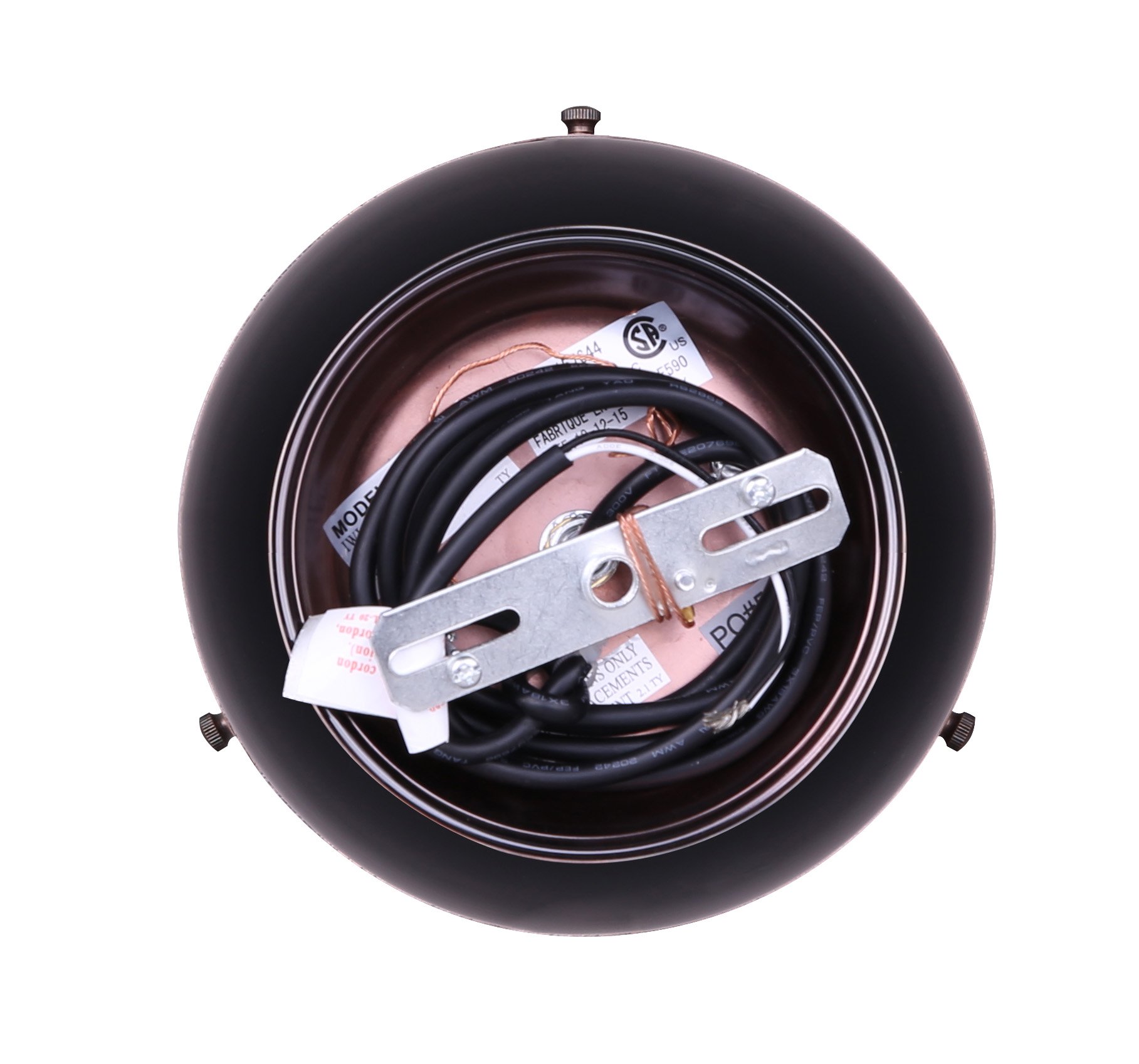 CANARM IPL409B01BKA LTD Esher 1 Light Cord Pendant, Bronze and Black with Glass Diffuser