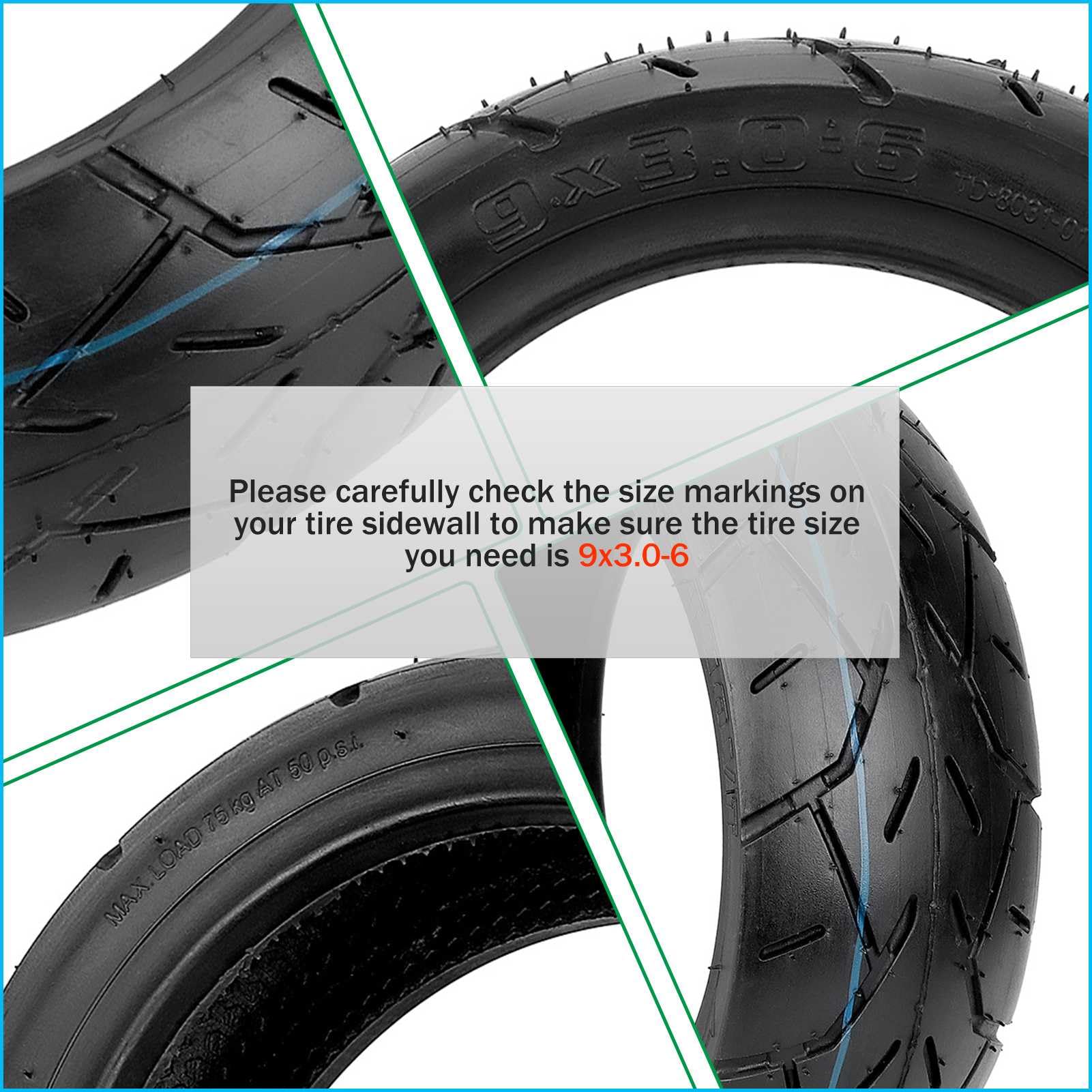 Amazon.com: MZBZYU 9x3.0-6 Tire | Tire Scooter 9x3.0-6 | Tire Type