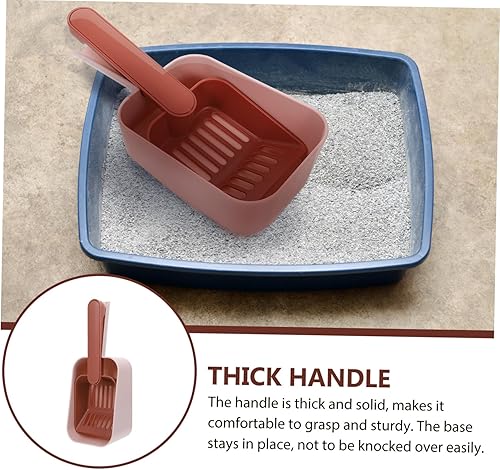 Miniatura 5 de POPETPOP 1 juego de pala de arena para gatos, cubo de plástico para recogedor de basura de plástico, cuchara de arena para gatos, cuchara de arena