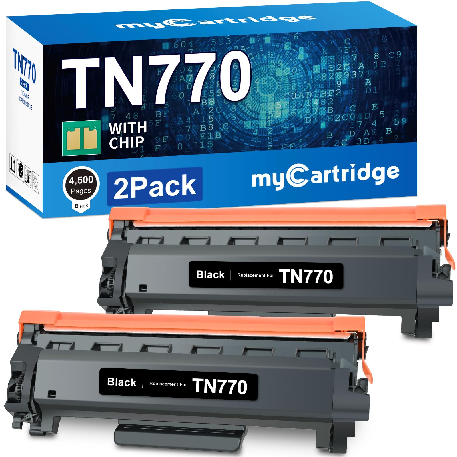 mycartridge compatible toner cartridge replacement for brother tn770 tn-770 toner use for printer mfc-l2750dw l2750dwxl hl-l2370dw l2370dwxl toner cartridge 4,500 page super high yield