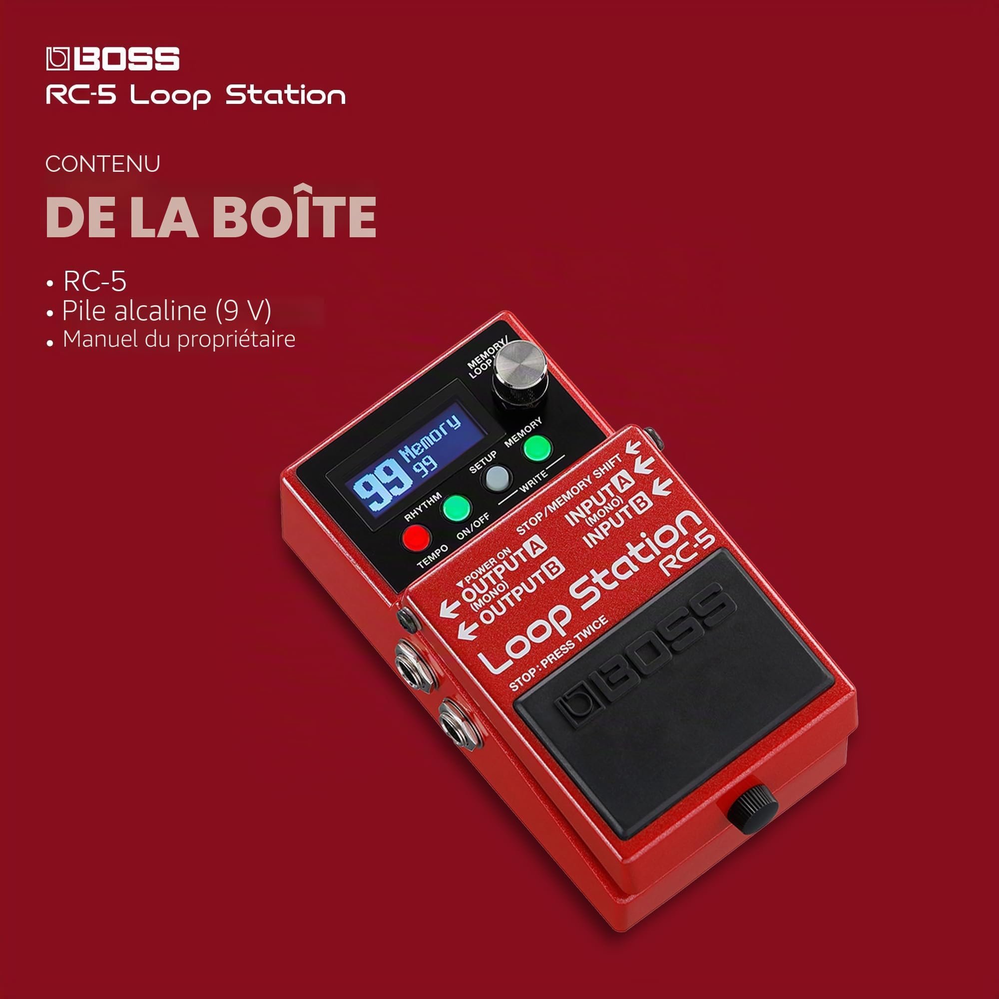 Boss RC-5 Loop Station Pédale d'enregistreur de phrases compactes