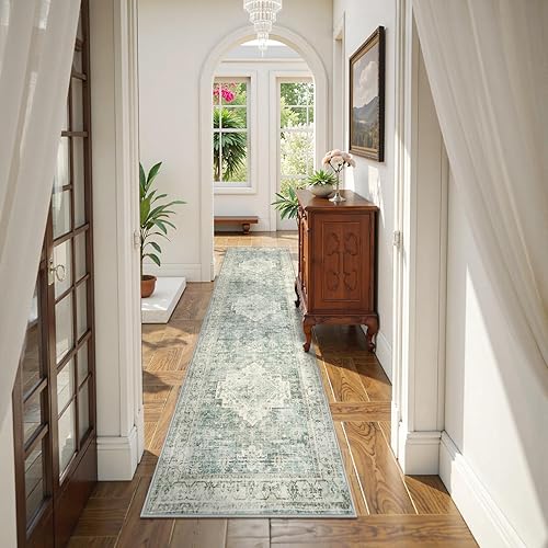 Miniatura 170 de LIVEBOX Alfombra lavable de 2 x 6 pies para baño, tapetes de cocina antideslizantes para entrada de piso, tapete bohemio para puerta delantera