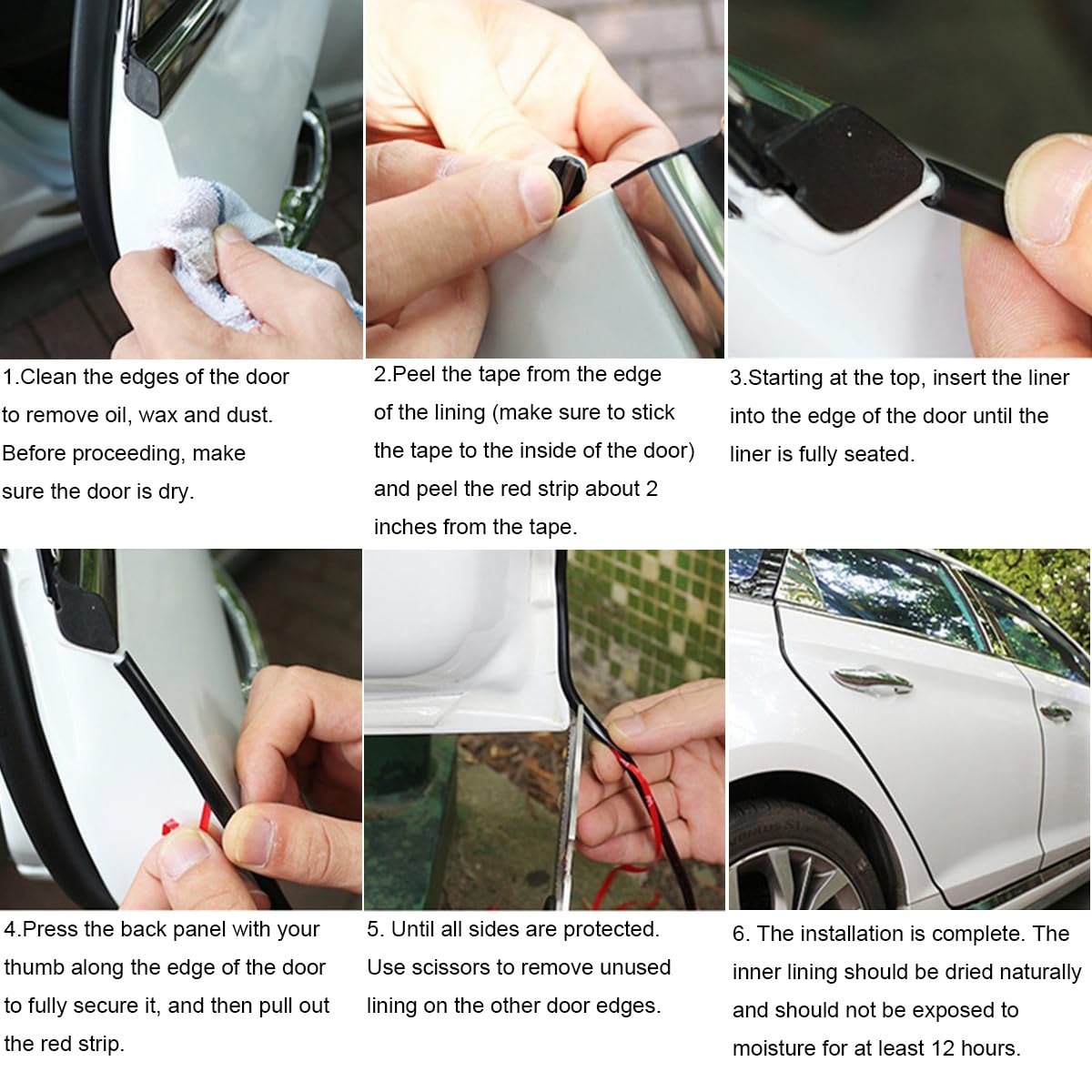 Guarnizione Porta Auto, CTRICALVER 8M Bianco Proteggi Portiera Auto, Forma a U PVC Proteggi Bordo Auto Striscia per la Maggior Parte delle Automobili