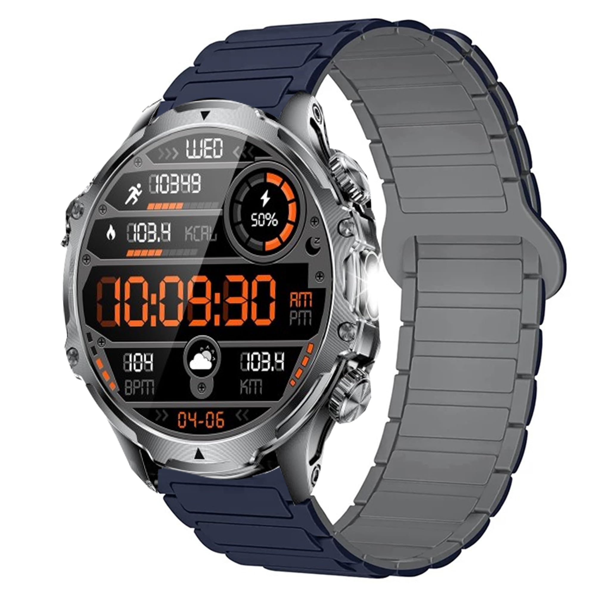 Lamshaw Compatible for HIRREO Smart Watch Bands, 22mm Silicone Sport Strap Watchband Compatible for LIGE, HIRREO FV12, FV14, FV15, EF7, BW0290A-1.39