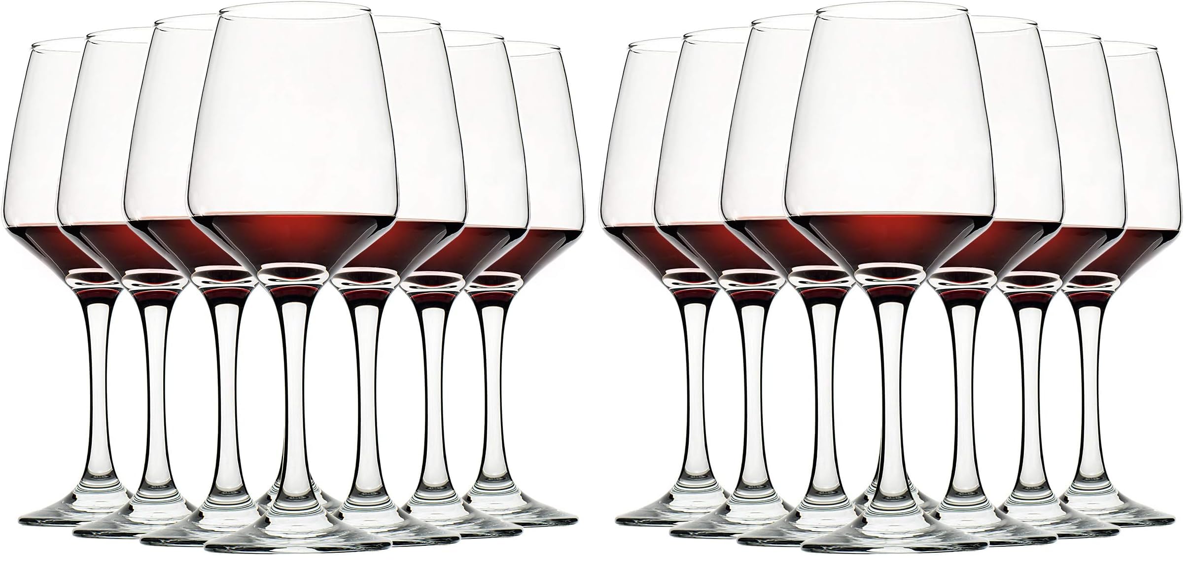 C CREST Wine Glasses Set of 8, 12oz, Lead-free, Clear, Durable Glassware (Pack of 2)