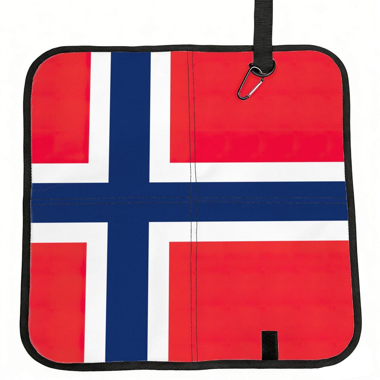 UVBDF Norwegian Flag Print Outdoor Sitting Cushion Folding Seat Pad Compact Portable Picnic Bench Cushion Mat