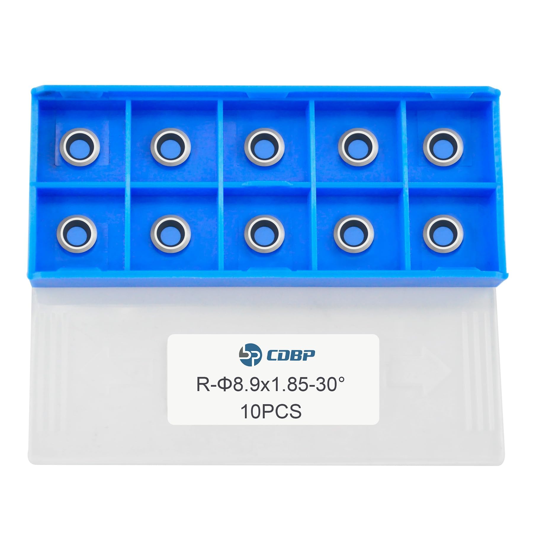 CDBP Carbide Insert 8.9mm Round with 20° Negative Rake Cutter Woodturning Tool, Ci5 NR Replacement Blades Ideal for Resin and Acrylic Woodworking, DIY, 10PCS