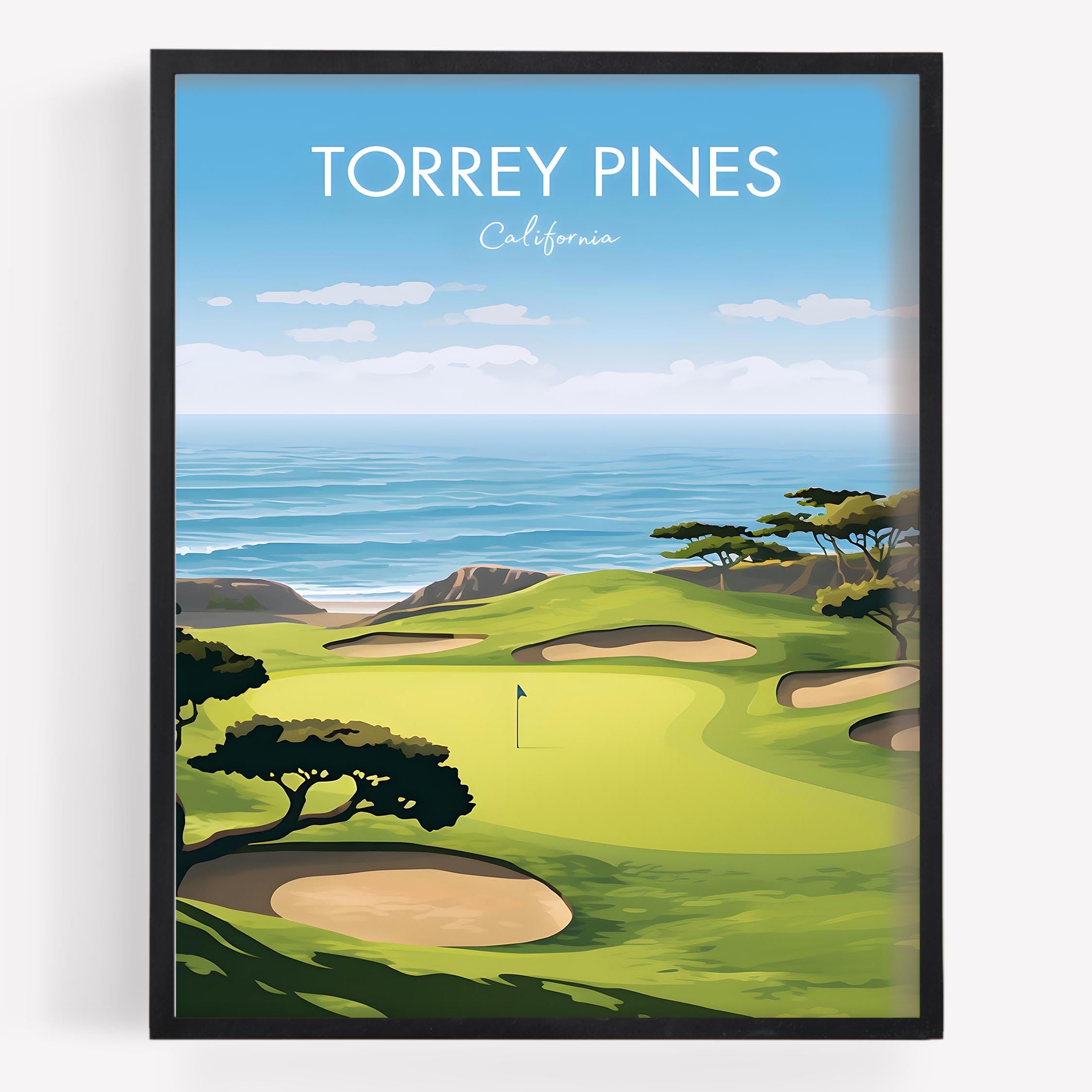 Golf Course Premium Giclee Fine Art Prints - Augusta, Pebble Beach, Pinehurst, Golf Course Posters, Golf Wall Art, Aesthetic Poster for Home Office