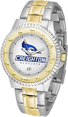 SunTime Creighton University Bluejays Mens Competitor Steel Watch Two-Tone Gold/Silver