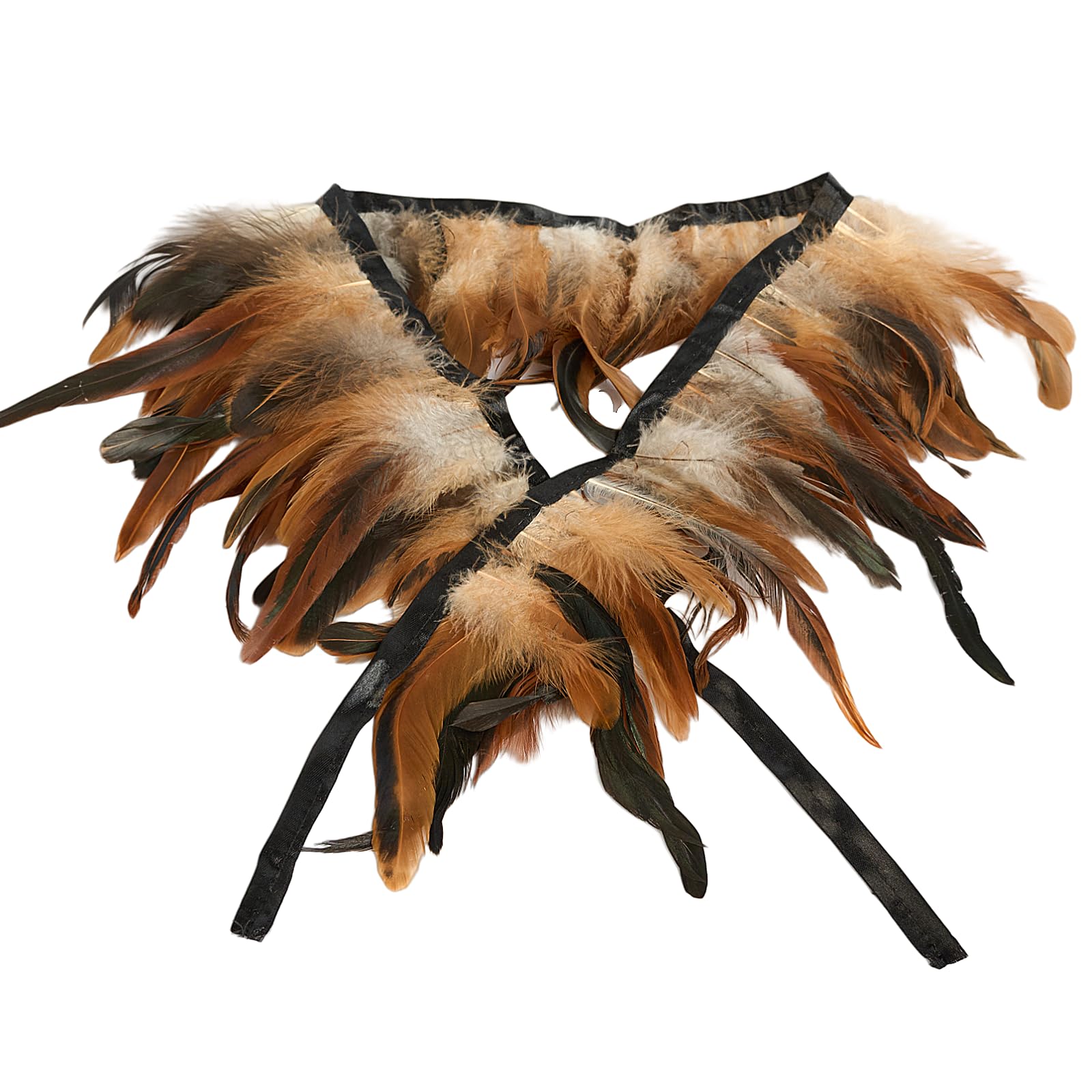 Natural Rooster Feather Trim Length 90cm 5-7inch Width Shawl Cape Feathers Sewing Fringe Trim for DIY Sewing Crafts, Feather Dress Cape Shawl, Wings, Halloween Costumes Decoration