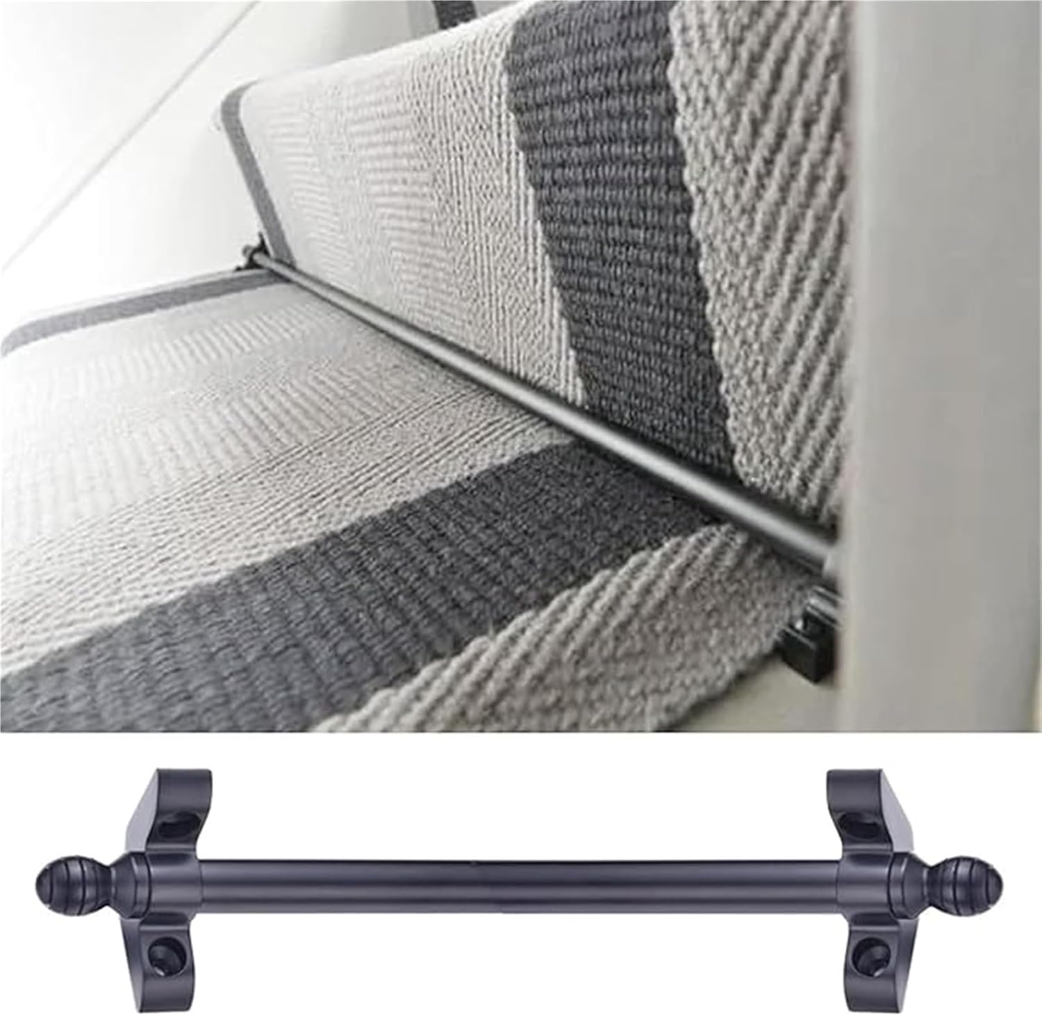 Long 51-127cm Stair Rods, Antique Brass Rod to Secure Carpet Runners, Tubular Pole Stair Rods with Screws, Easy Install to Secure Carpet, Customized, 5 10 12 13 14 16 Pack(13pcs,56 cm (22 in))