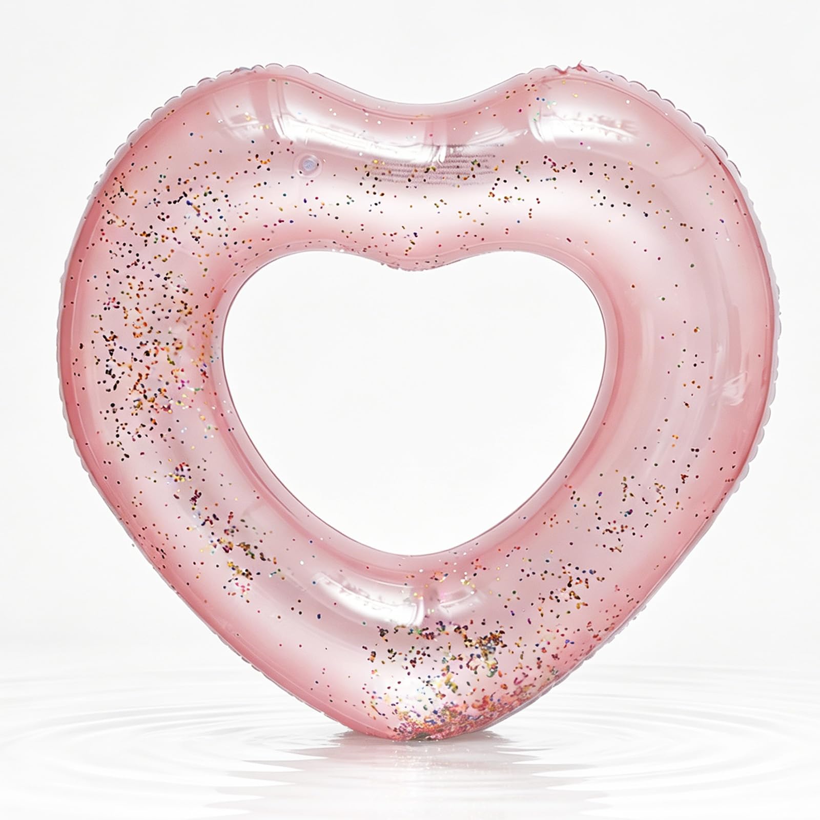 Swimming Ring Inflatable Rubber Rings for Women,120cm Giant Rose Gold Sequins Heart Inflatable Pool Ring Floaties Swim Rings Water Float Pool Float for Girls Teenager 14+ Beach Summer Water Party