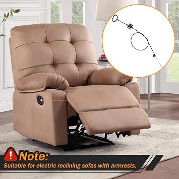 2 Pack Recliner Cable Replacement Sofa Recliner Parts, D-Ring Release Pull Handle for Couch Sofa Recliner Repair, Exposed Length 4.72 with S Tip