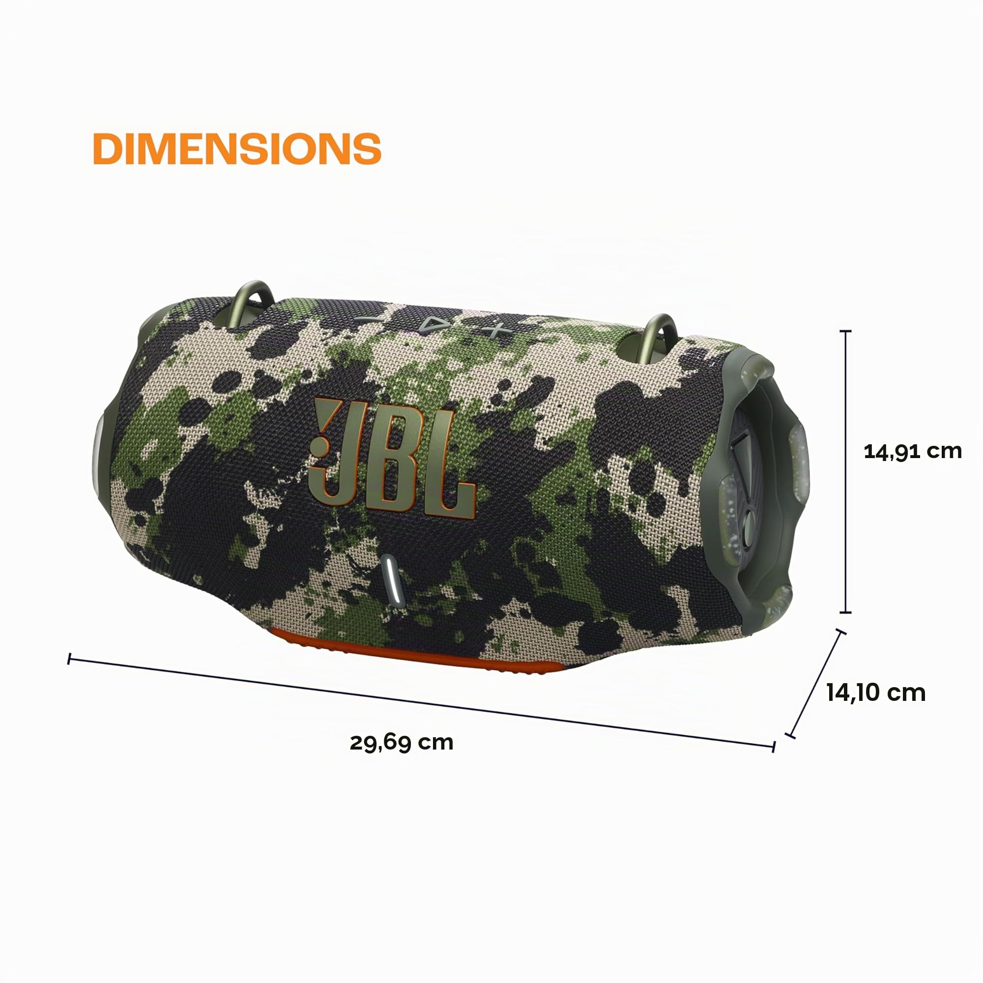 JBL Xtreme 4 Haut-Parleur Bluetooth étanche IP67, Son Puissant et Basses Profondes, 24h de Lecture, Powerbank, PartyBoost | Son JBL Pro massif de niveau supérieur, jusqu'à 24 heures de lecture plus 6 heures avec Playtime Boost, bandoulière pratique
