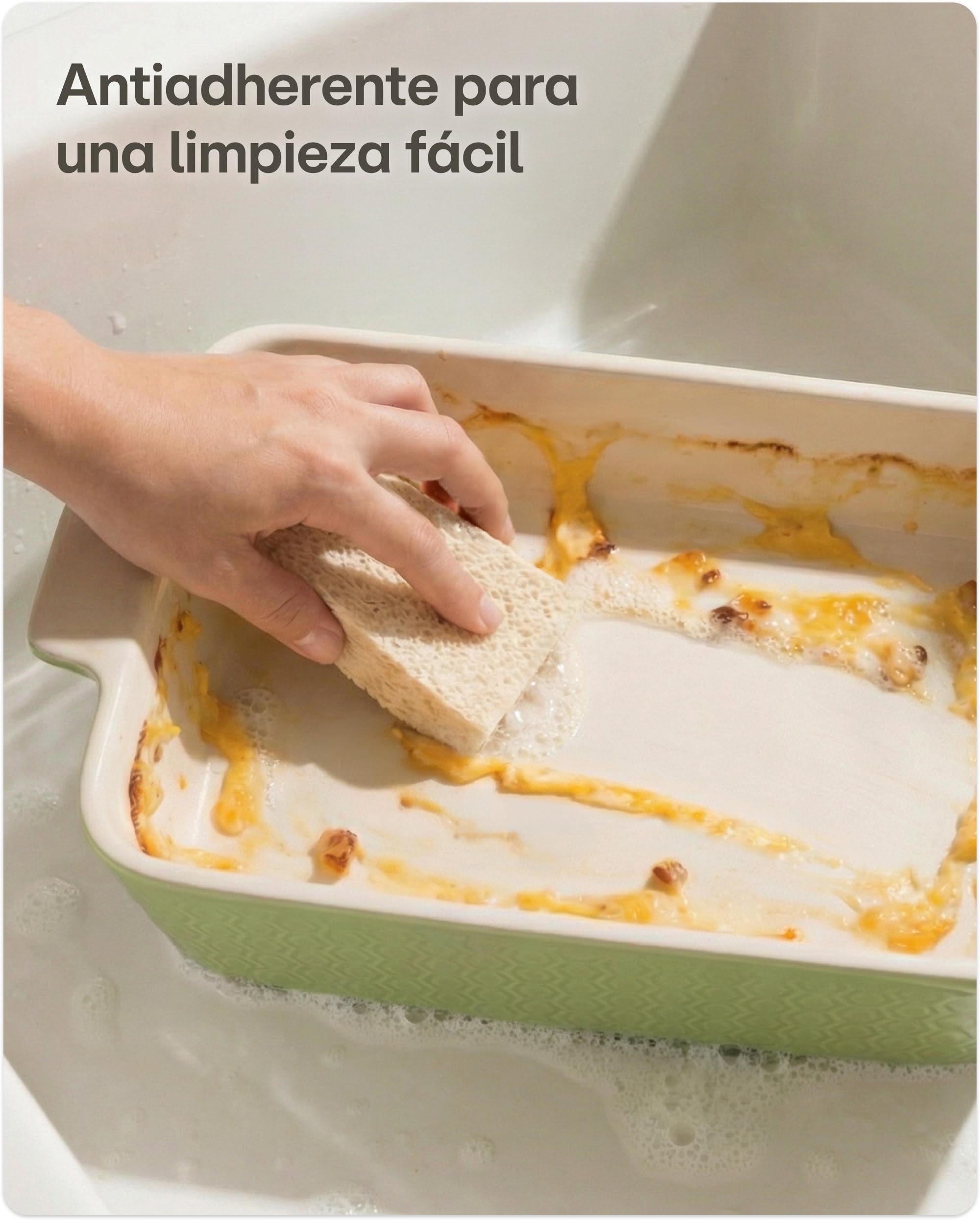 Praknu Fuente para Horno Cerámica Grande - Antiadherente y Antirayones - Bandeja para Horno Ceramica con Borde extra Alto - Rectangular