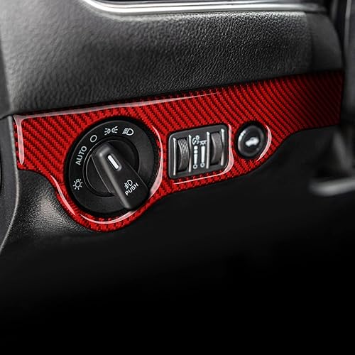 Miniatura 8 de BRMYL Calcomanía de cubierta de botón para interruptor de faros delanteros para Chrysler 300 accesorios 2011-2023 adhesivos interiores de fibra de