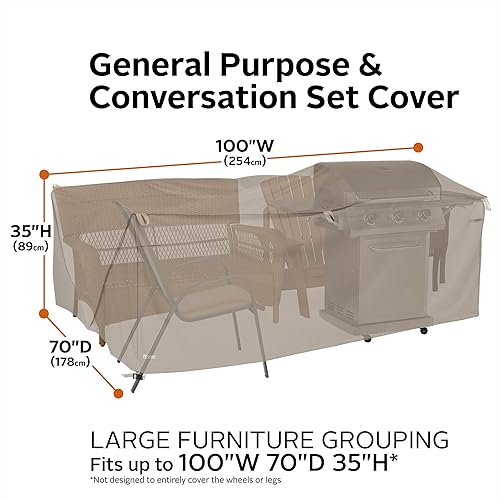 Miniatura 17 de Classic Accessories Storigami - Funda resistente al agua para muebles de patio de 140 pulgadas, fácil de plegar, color gris monumento, fundas