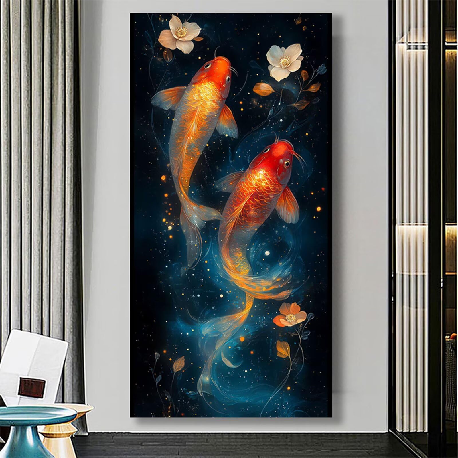 LE-1078 złota rybka, malowanie po numerach, dla dorosłych, 60 x 120 cm, zestawy do malowania według numerów, dla dzieci, początkujących, DIY, płótno dla dorosłych, rękodzieło, obraz olejny z pędzlami