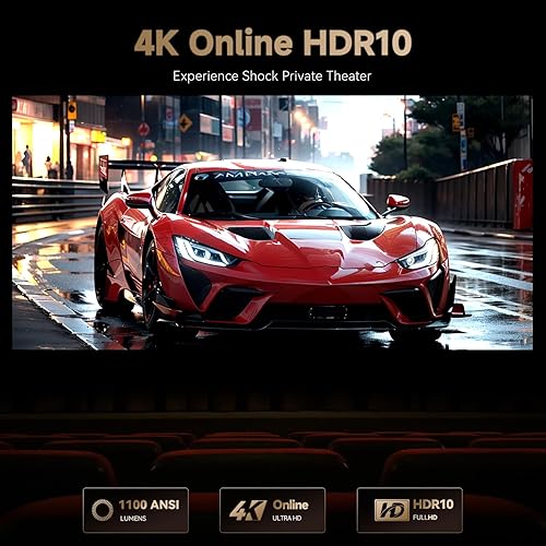 Miniatura 4 de Wanbo Proyector X5 Pro Google TV compatible con 4K, proyector inteligente ANSI 1100 con WiFi y Bluetooth, proyector de películas para exteriores y