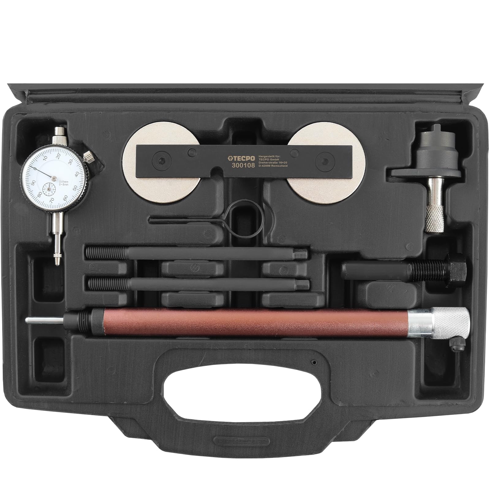 TECPO Set di attrezzi di regolazione del motore, VAG 1.2 1.4 1.6 FSI TSI TFSI, adatto per Audi, VW, Seat, Skoda, albero a camme, con misuratore, OEM T10171 T10340 T10414, cambio catena di controllo