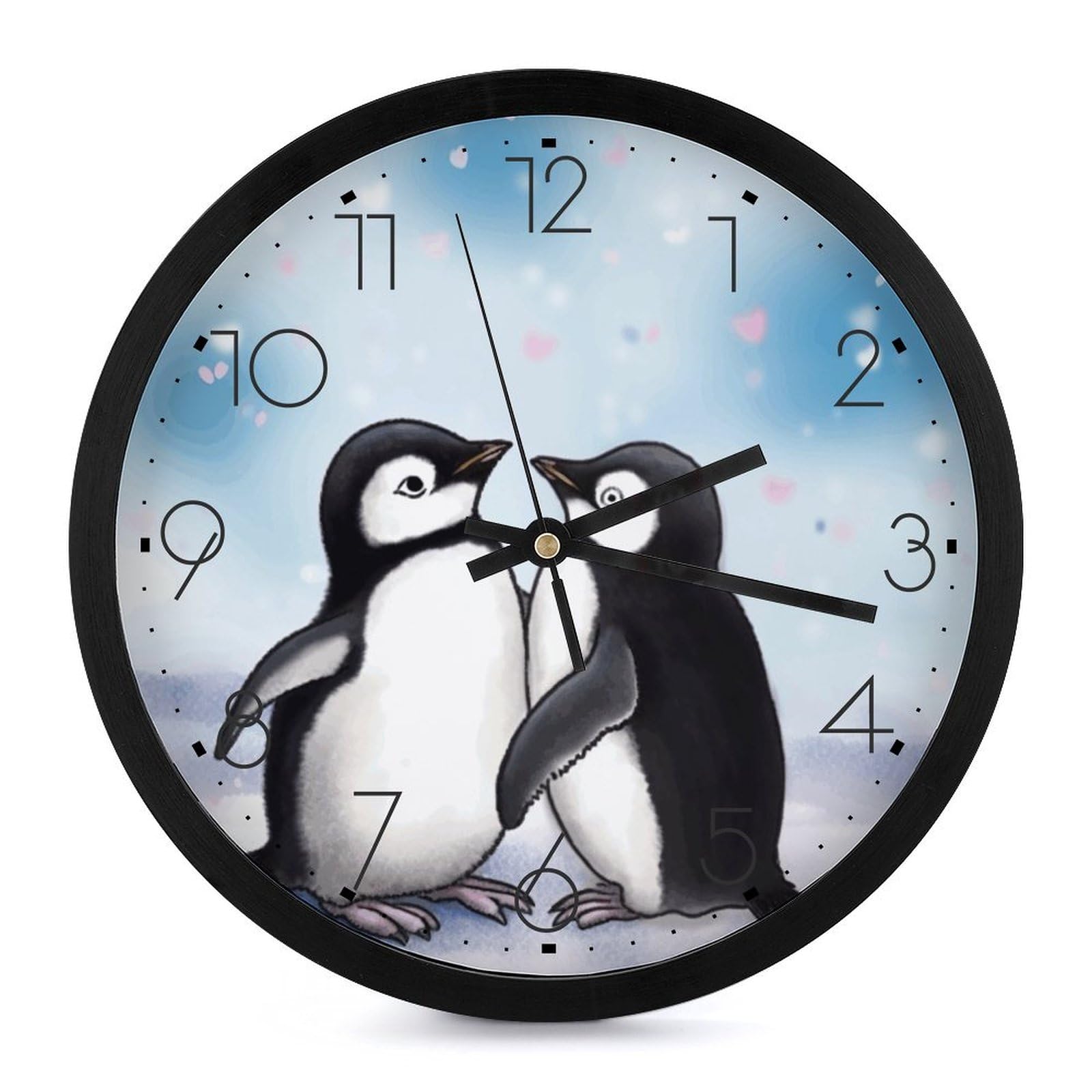 Horloge murale numérique silencieuse pingouin décoration salon