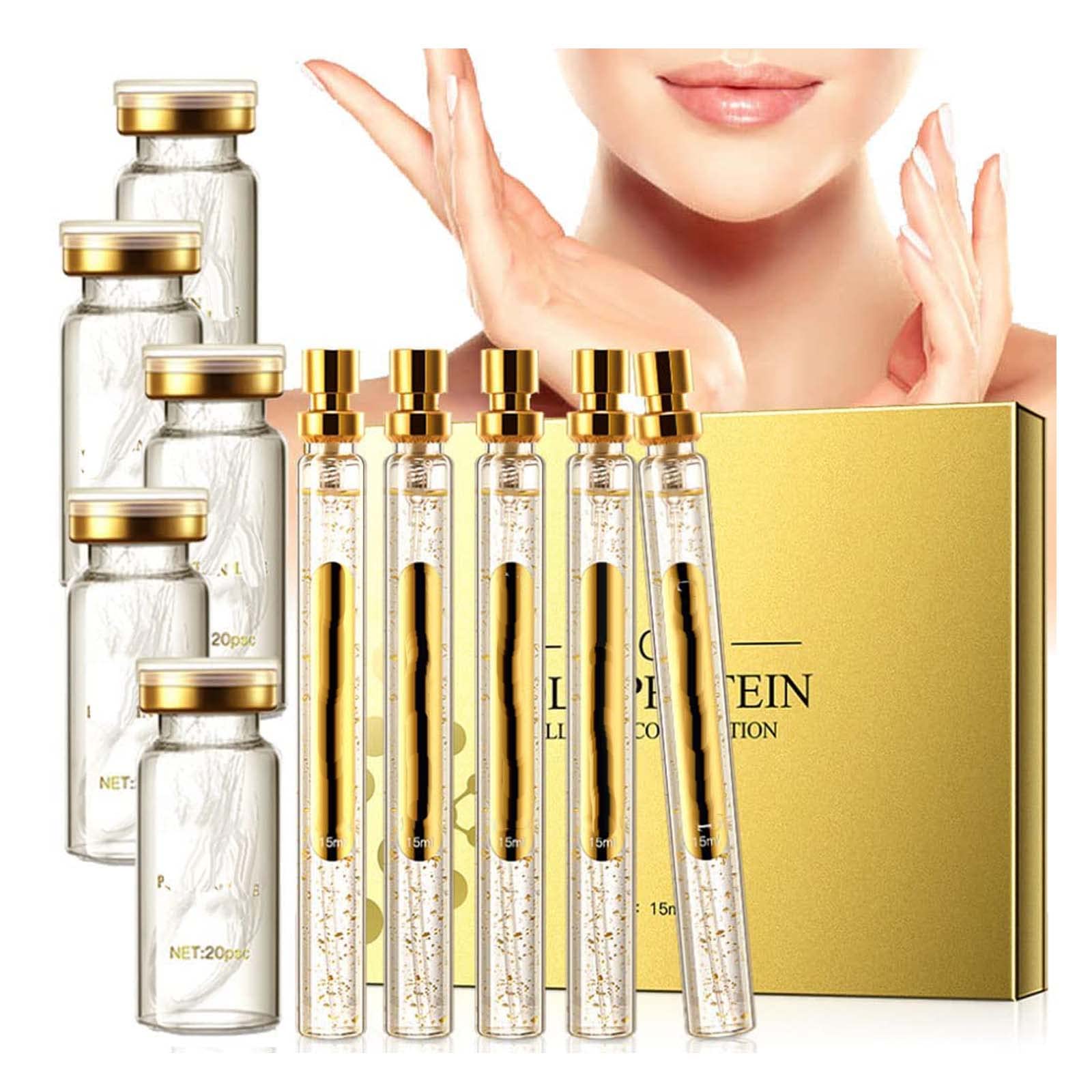 Instalift Korean Protein Thread Lifting Set, InstaLift Protein Thread Lifting Set, Soluble Protein Thread and Nano Gold Essence Combination, Absorbable Collagen Thread for Face Lift (1Set/5Pcs)