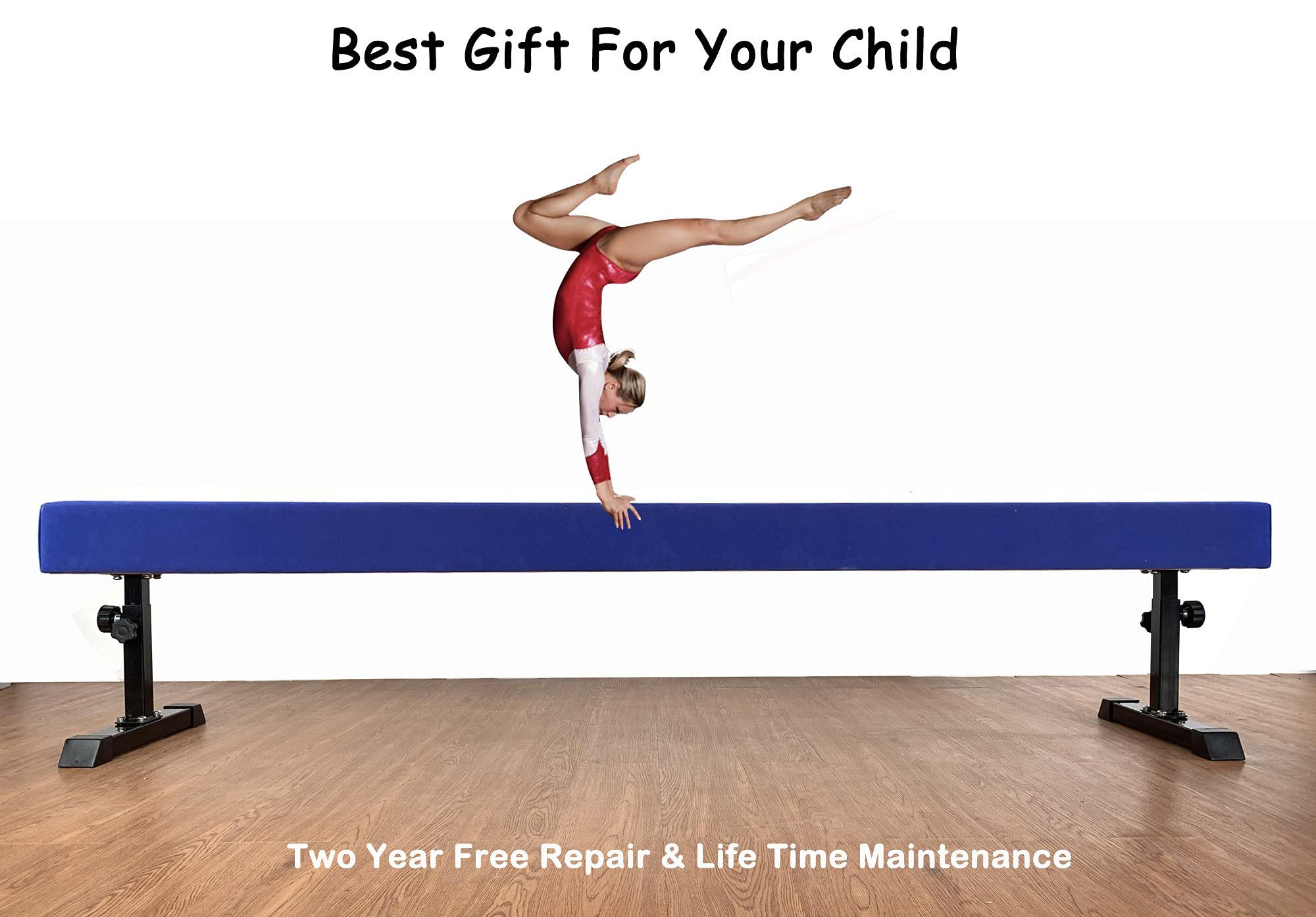 MARFULA 8 Feet Adjustable Gymnastics Balance Beam Gymnastics Training Equipment for Kids Home