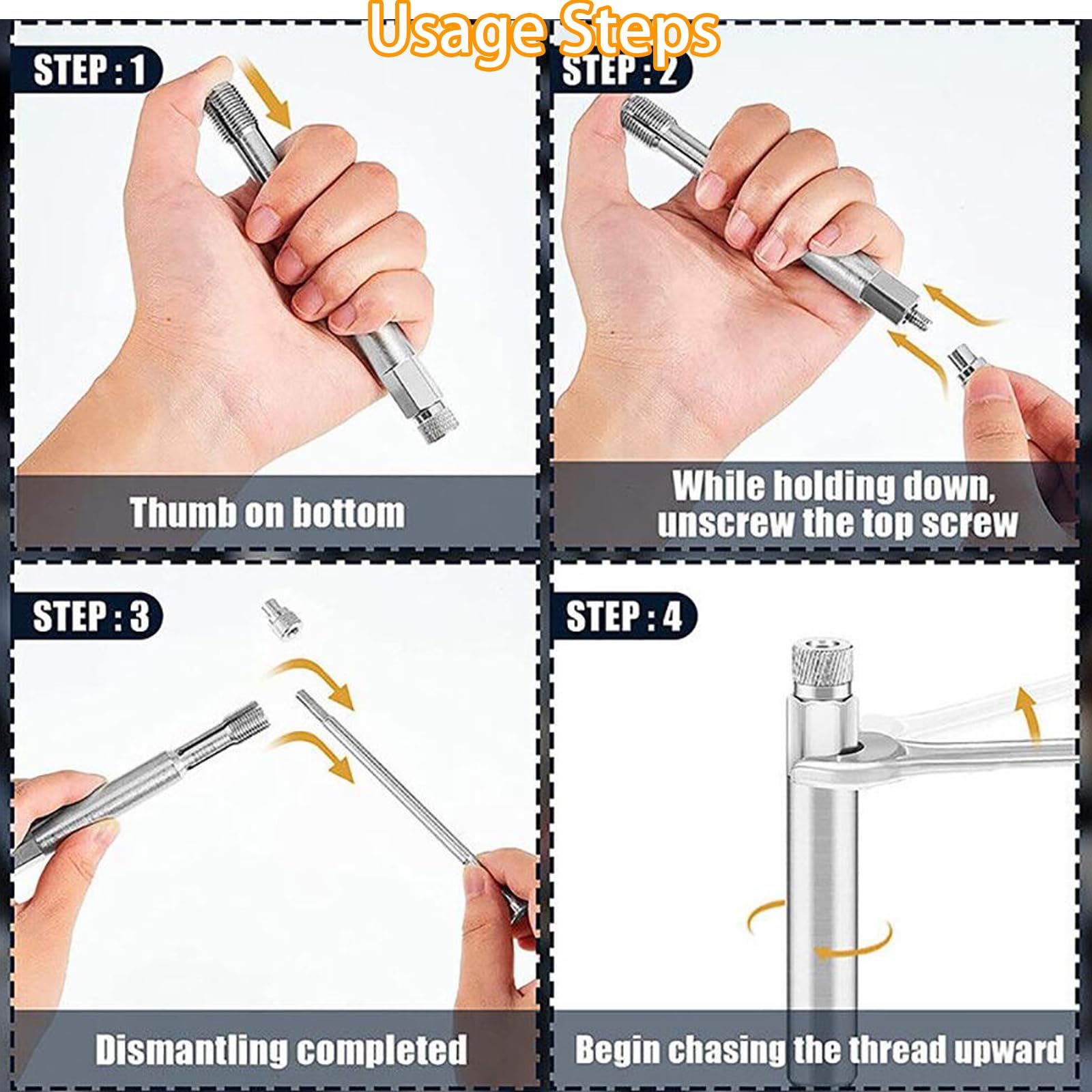 Strumento di Riparazione della Filettatura della Candela Posteriore, Strumenti di Riparazione Filettatura Candele da 14 Mm Kit di Riparazione della Filettatura della Candela in Acciaio