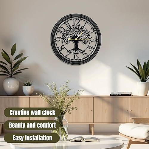 Miniatura 5 de Reloj de pared grande – Reloj de pared para decoración de sala de estar, silencioso y sin tictac, adecuado para decoración de pared, decoración de