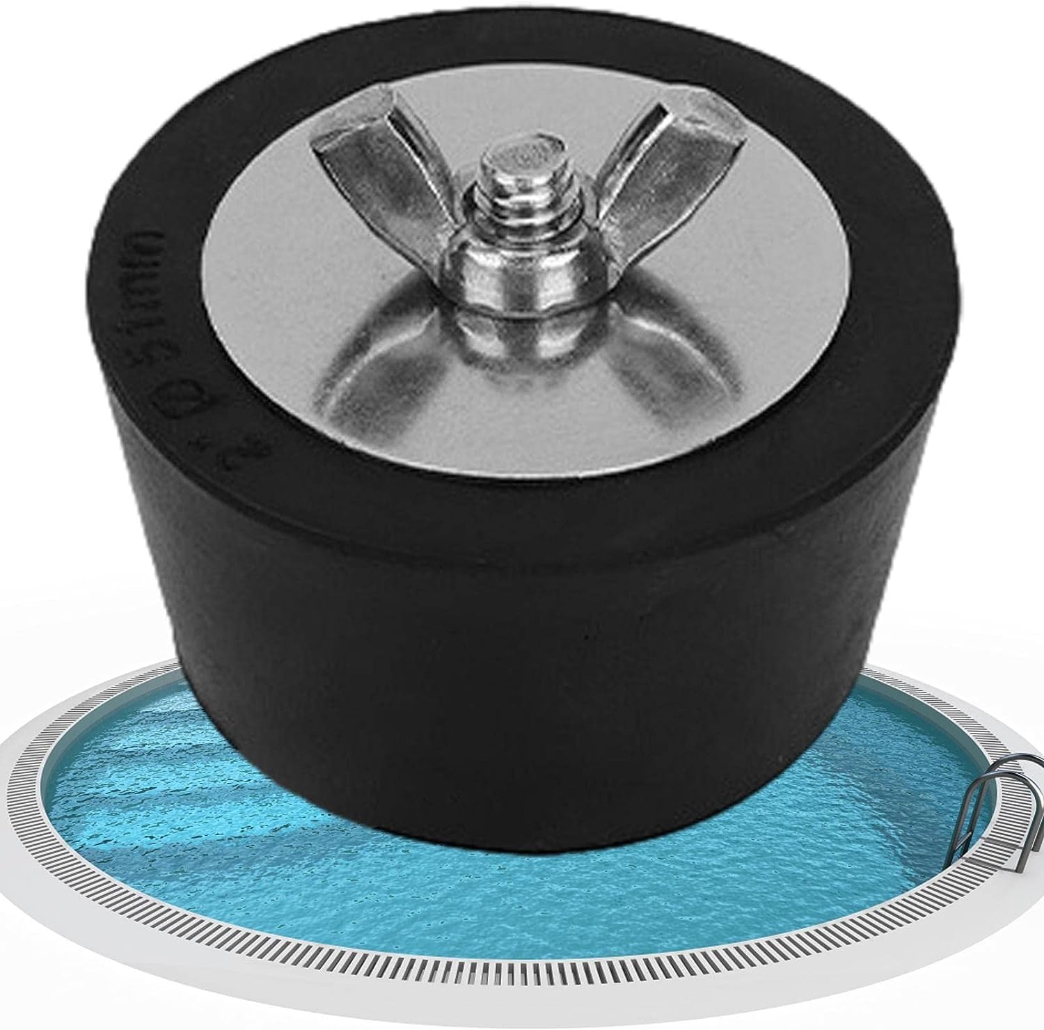 2 szt. korek do zimowego basenu, gumowa wtyczka do basenu, zimowa wtyczka rozszerzająca z metalowymi śrubami do basenów naziemnych (51 mm)