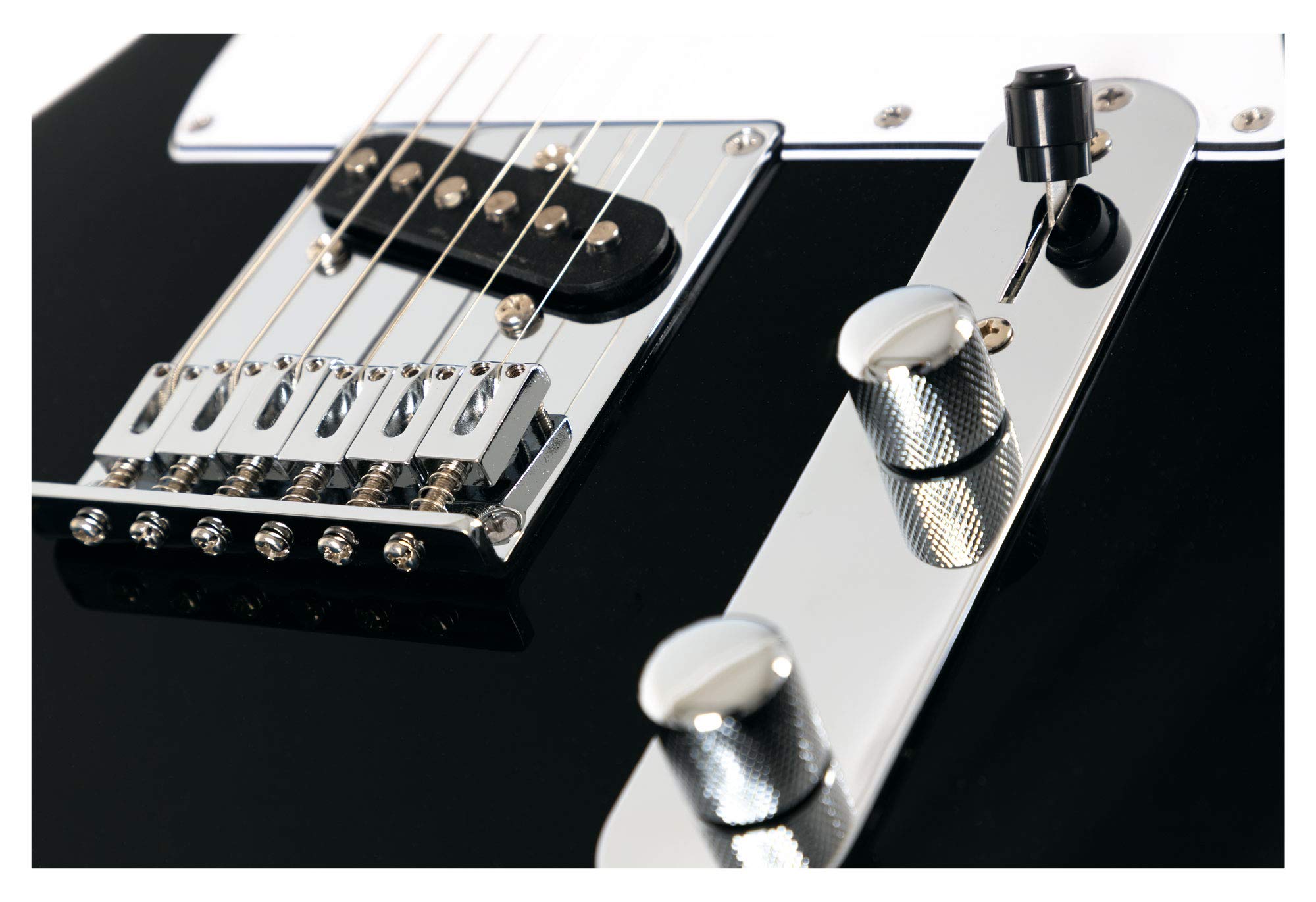 Shaman Element Series TCX-100B - E-Gitarre in TL-Bauweise - geölter Hals aus Ahorn - Ahorn-Griffbrett - schwarz | Korpus: Linde, Hals: Canadian Hard White Maple (Ahorn geölt und gewachst), Mensur: 25, 5" (65 cm), Sattelbreite: 42 mm, 5 cm