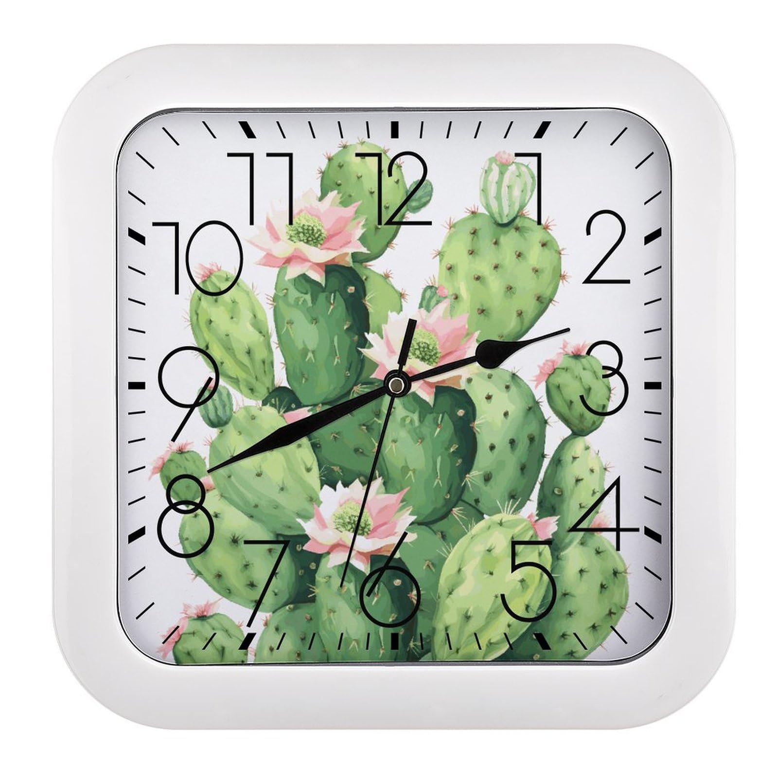 Horloge silencieuse sans tic-tac carrée 25,4 cm verte pour une concentration totale