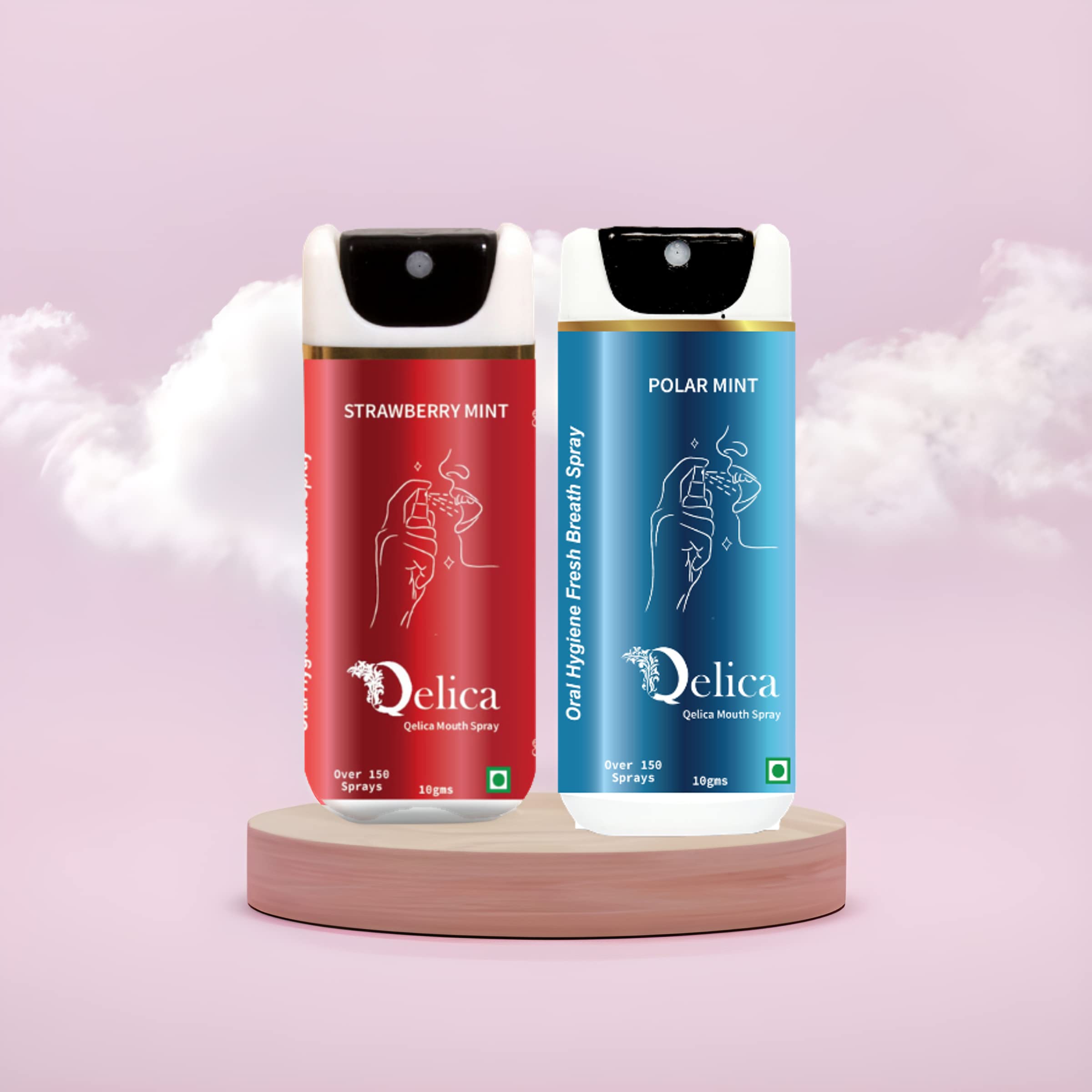 Qelica Instant Mouth And Breath Freshener Spray For Bad Breath | Longlasting Freshness | Multi Flavour Combo Strawberry Mint 10gm And Polar Mint 10gm-image-41
