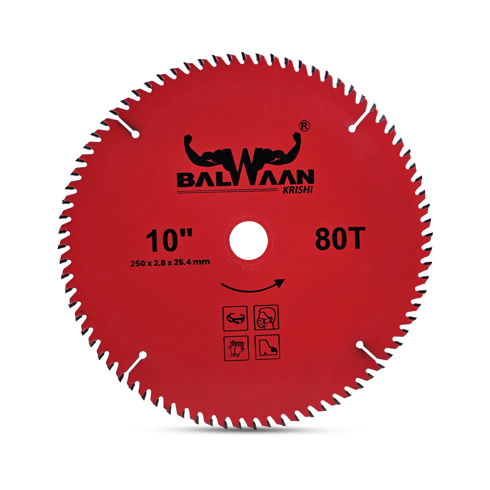 Balwaan Krishi Brush Cutter Blade 80 Teeth (80T-35) | 2.8 mm Thick Hardened Steel Blade for Grass, Weeds & Bush Cutting | Suitable for All Brush Cutters