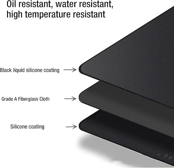 24 Inch Round Fire Pit Mat, Fireproof Under Grill Mat Deck Patio Protector Pad, Oilproof Water Proof Heat Insulated Camping Stove Mats, Easy to Clean, Reusable (Double Sided Silicone)