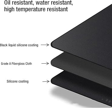24 Inch Round Fire Pit Mat, Fireproof Under Grill Mat Deck Patio Protector Pad, Oilproof Water Proof Heat Insulated Camping Stove Mats, Easy to Clean, Reusable (Double Sided Silicone)