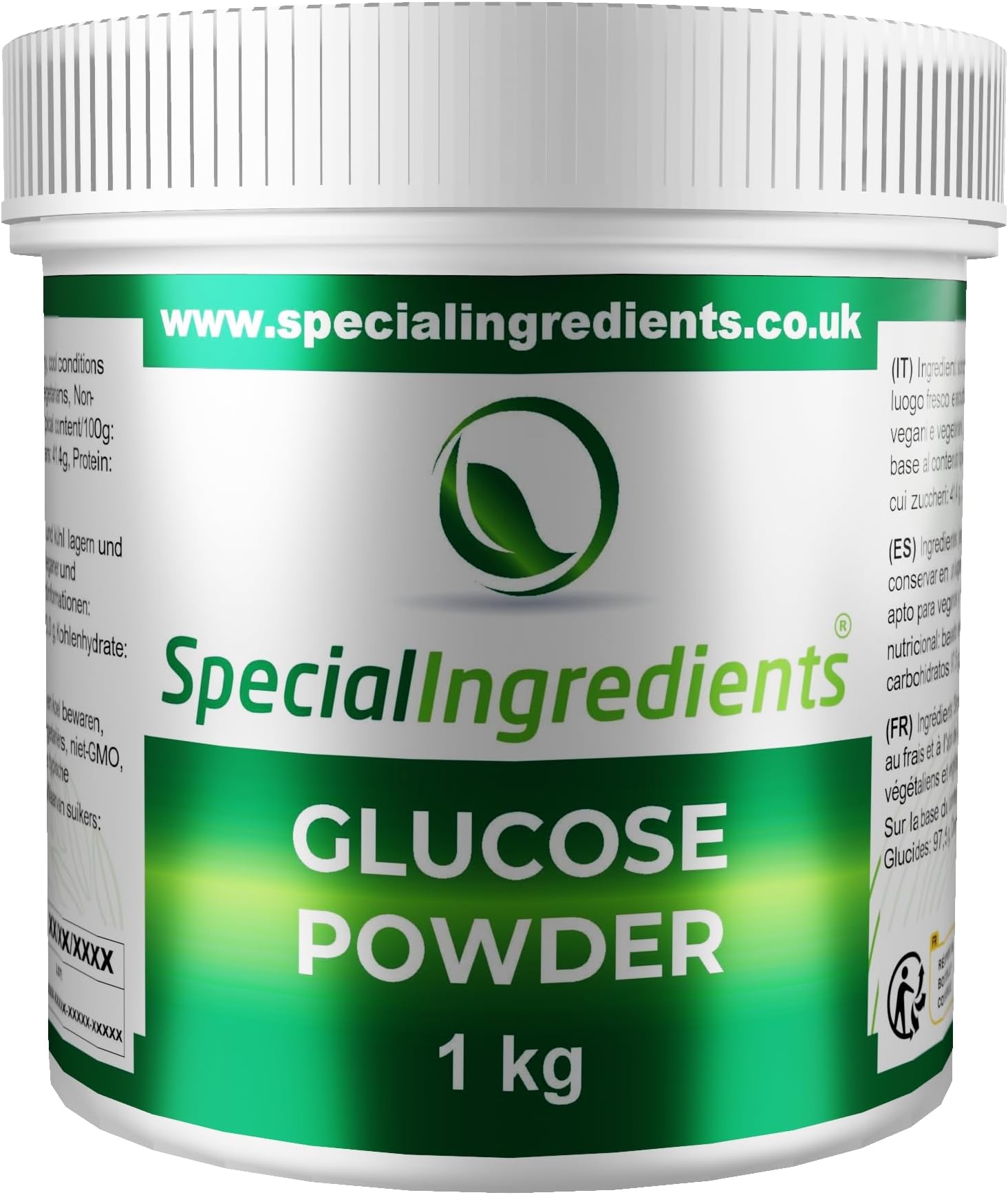 Glucose Powder 1kg Premium Quality Non-GMO, Gluten Free – Recyclable Container