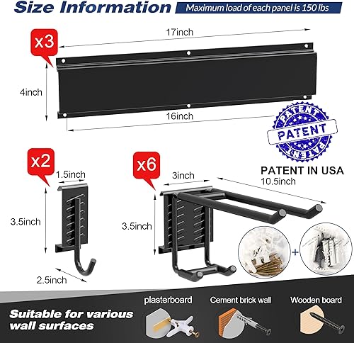 Miniatura 2 de Sttoraboks Estante de almacenamiento de herramientas de garaje, sistema de estante organizador de almacenamiento de garaje resistente, herramienta