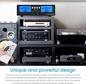 Analog VU Meter, Dual VU Meter, Multifunctional Microphone + Line Analog, Sound Level Indicator, Work Mode: 1-in-4-out / 4-in-1-out, For Home/Office